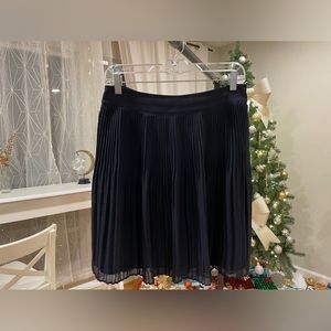 Ann Taylor Black Pleated Midi Skirt